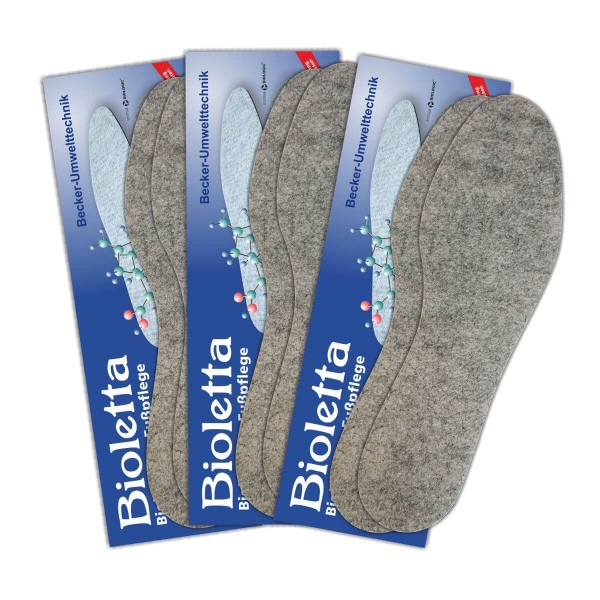 Bioletta Fußpflegesohle: Einlegesohle gegen Fußgeruch im 3er Pack